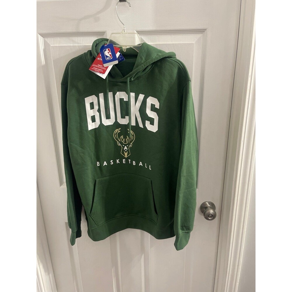 Ultra Game Teamster Hoodie Milwaukee Bucks Green Size M New With Tags
